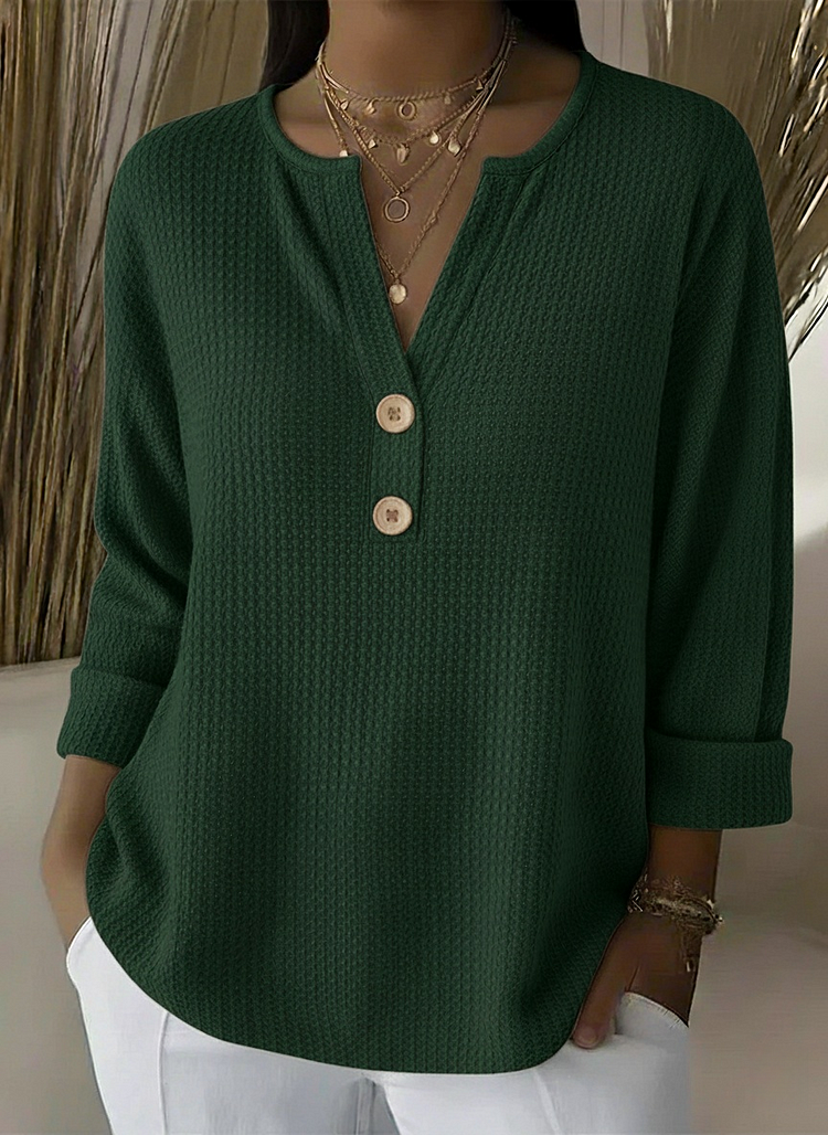 Maglia Henley Goffrata con Bottoni