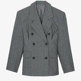 Sofia | Blazer Grigio Striato con Cintura
