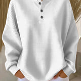 Giulia | Maglione Henley in Maglia Waffle Confortevole