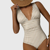 Sidonie | Costume da bagno intero a righe con supporto