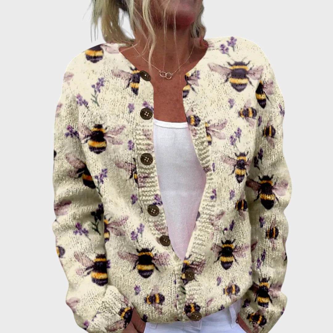 Federica - Cardigan Api e Fiori Autunnale