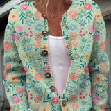 Maëlys | Cardigan lavorato a maglia con stampa campestre estiva