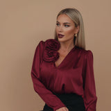 Blusa in satin - Doppio Fiore