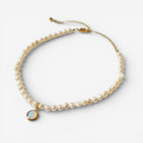 Collana di Perle con Pietra di Luna in Oro