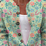 Maëlys | Cardigan lavorato a maglia con stampa campestre estiva