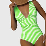 Sidonie | Costume da bagno intero a righe con supporto