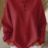 Giulia | Maglione Henley in Maglia Waffle Confortevole