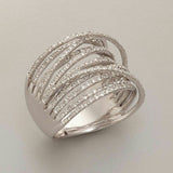 Anello in Argento Zirconia Vintage Sovrapposto