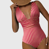 Sidonie | Costume da bagno intero a righe con supporto