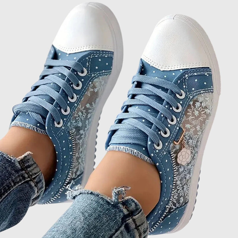 Sneakers con Fiori e Strass