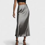 Sasha - Gonna Midi in Raso a Vita Alta da Donna