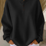 Giulia | Maglione Henley in Maglia Waffle Confortevole