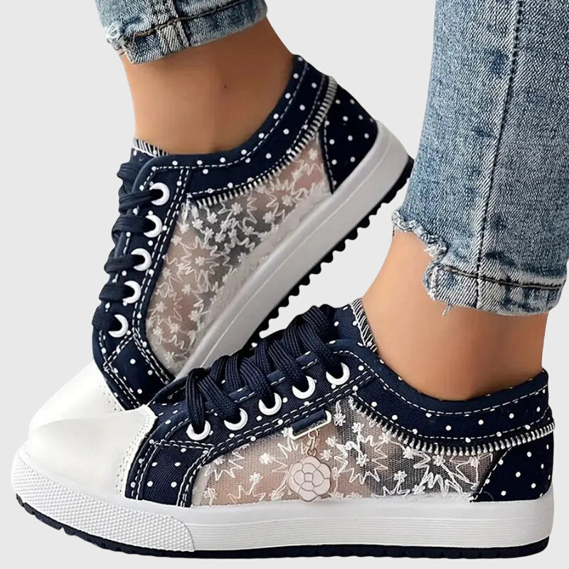 Sneakers con Fiori e Strass