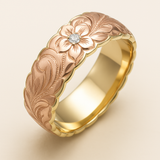 Anello in Oro con Fiore Rosa Vintage
