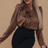 Blusa in satin - Doppio Fiore