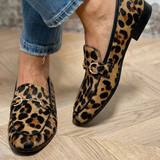 MOCASSINO ANIMALIER CON DETTAGLIO METALLICO