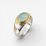 Gabi - Anello in Pietra di Luna Verde Vintage