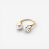 Anello in perle d'acqua dolce triplo regolabile