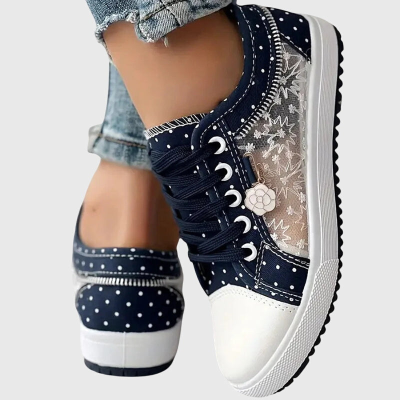 Sneakers con Fiori e Strass