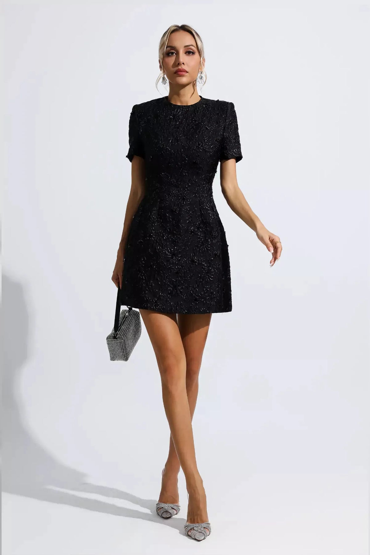 Alyshia - Mini abito floreale jacquard