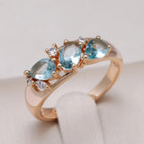 Anello Vintage Zirkonia Elegante in Oro Blå