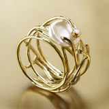Samira - Anello in Oro e Perle