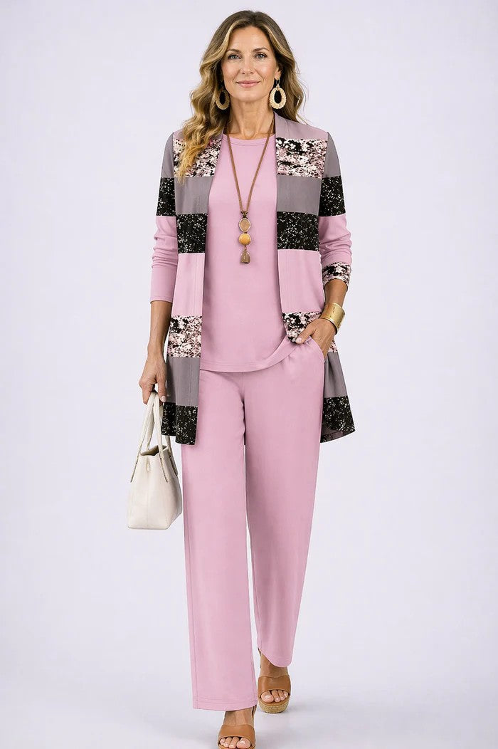 Jenilyn | Set Tre Pezzi Elegante da Donna - Rosa