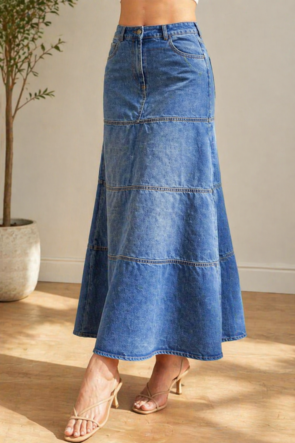Gonna Midi in Denim
