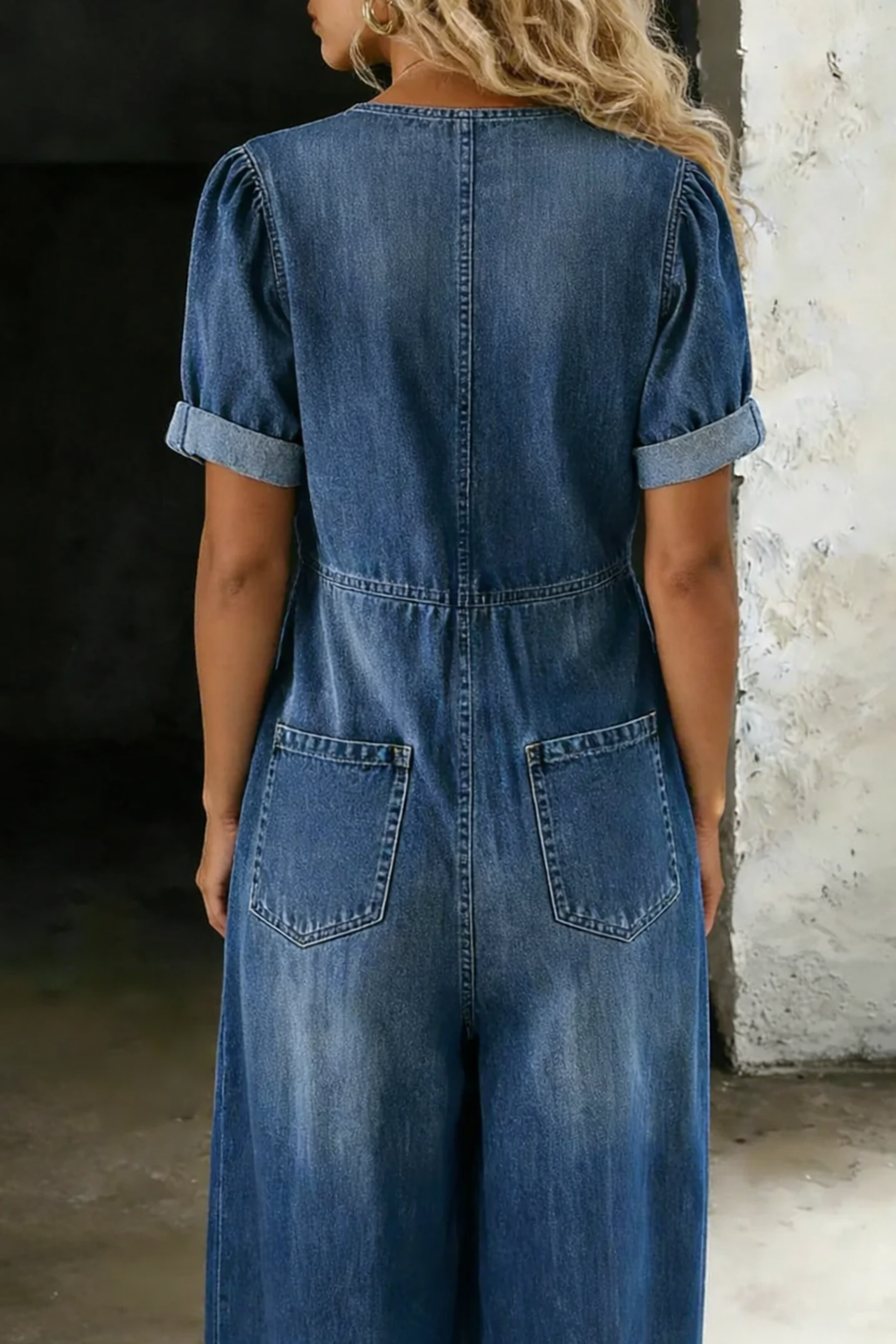 Garance | Tuta in denim con scollo a V