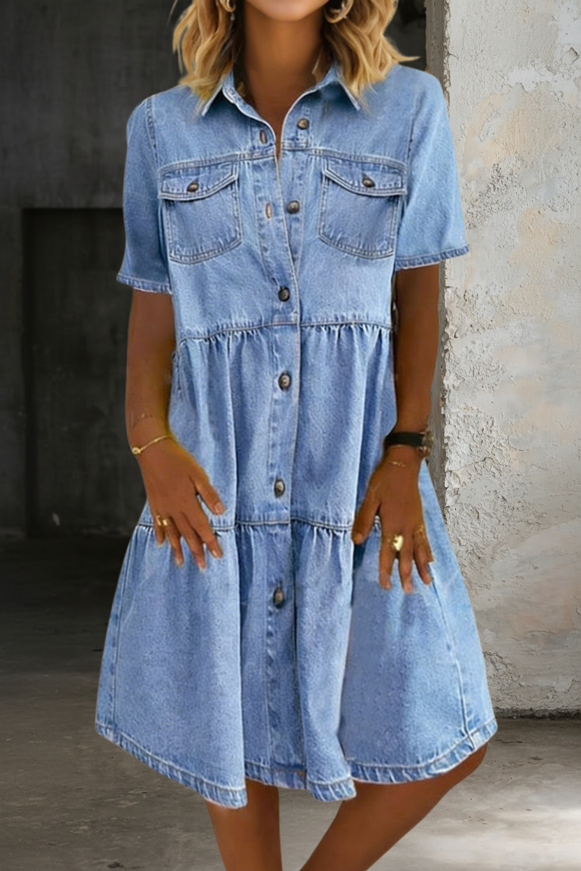 Abito Midi in Denim Casual ed Elegante