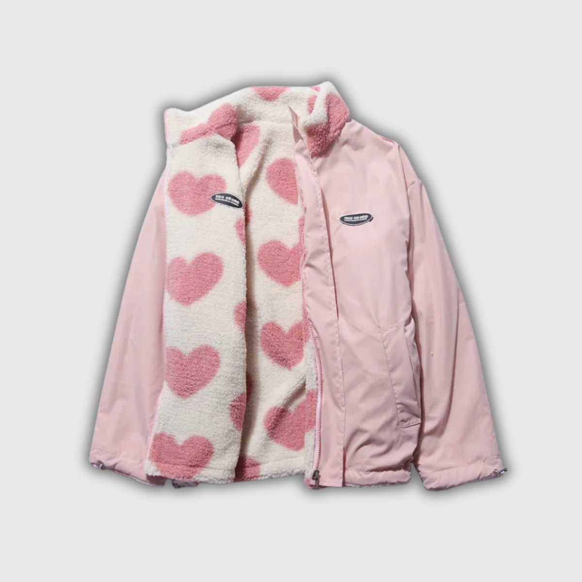 Cappotto reversibile con motivo a cuori