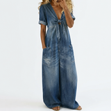 Garance | Tuta in denim con scollo a V