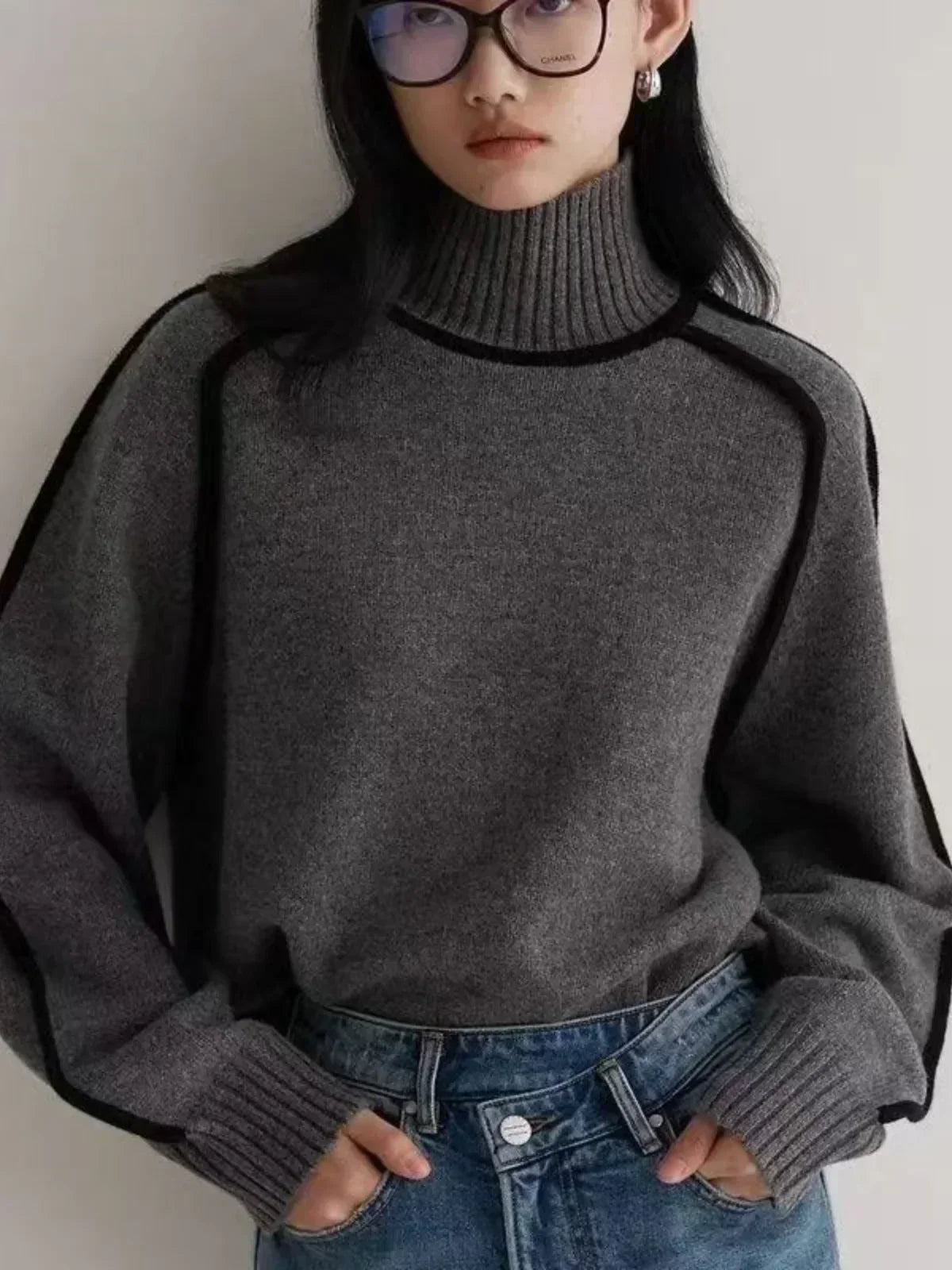 Sandrine | Maglione elegante a collo alto