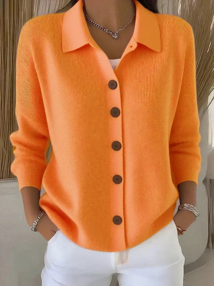 Cardigan con Collo e Bottoni