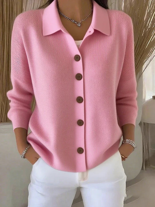 Cardigan con Collo e Bottoni