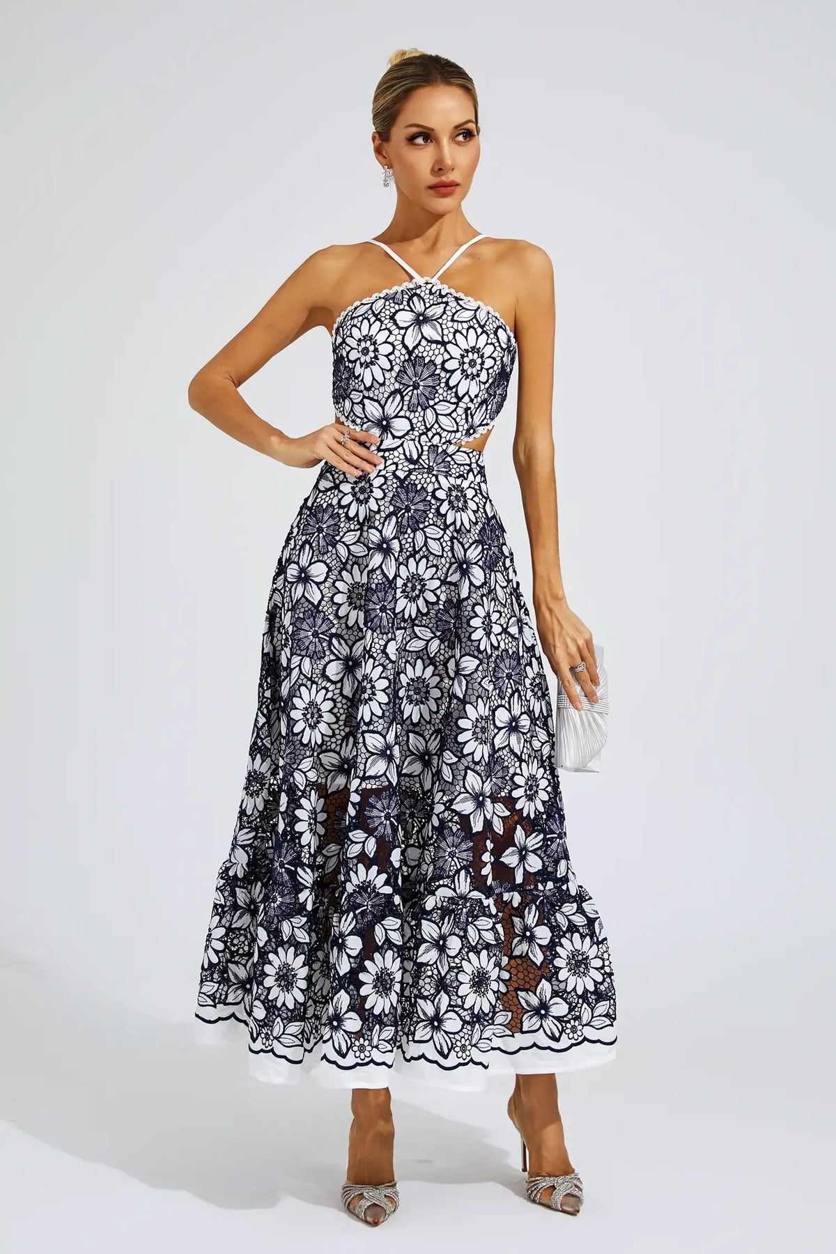 Melanie - Abito cut-out con halter