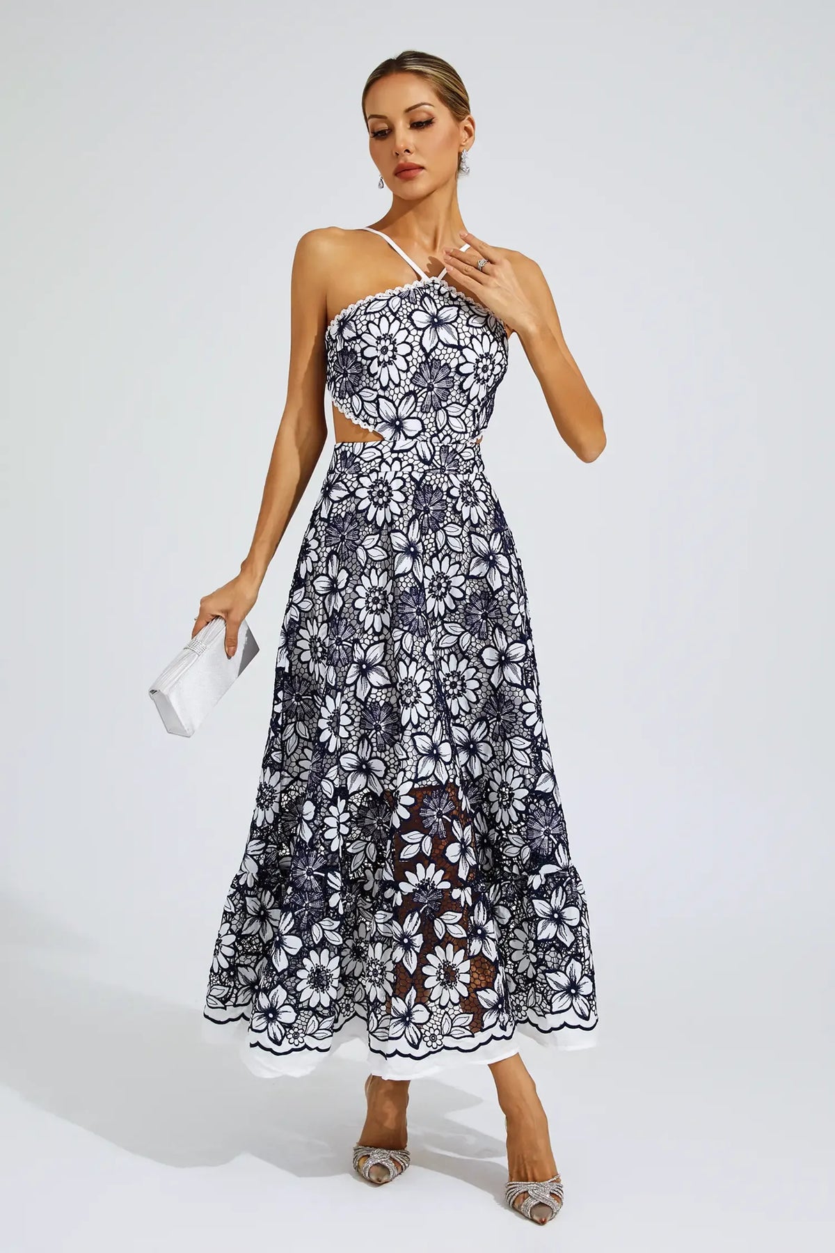 Melanie - Abito cut-out con halter