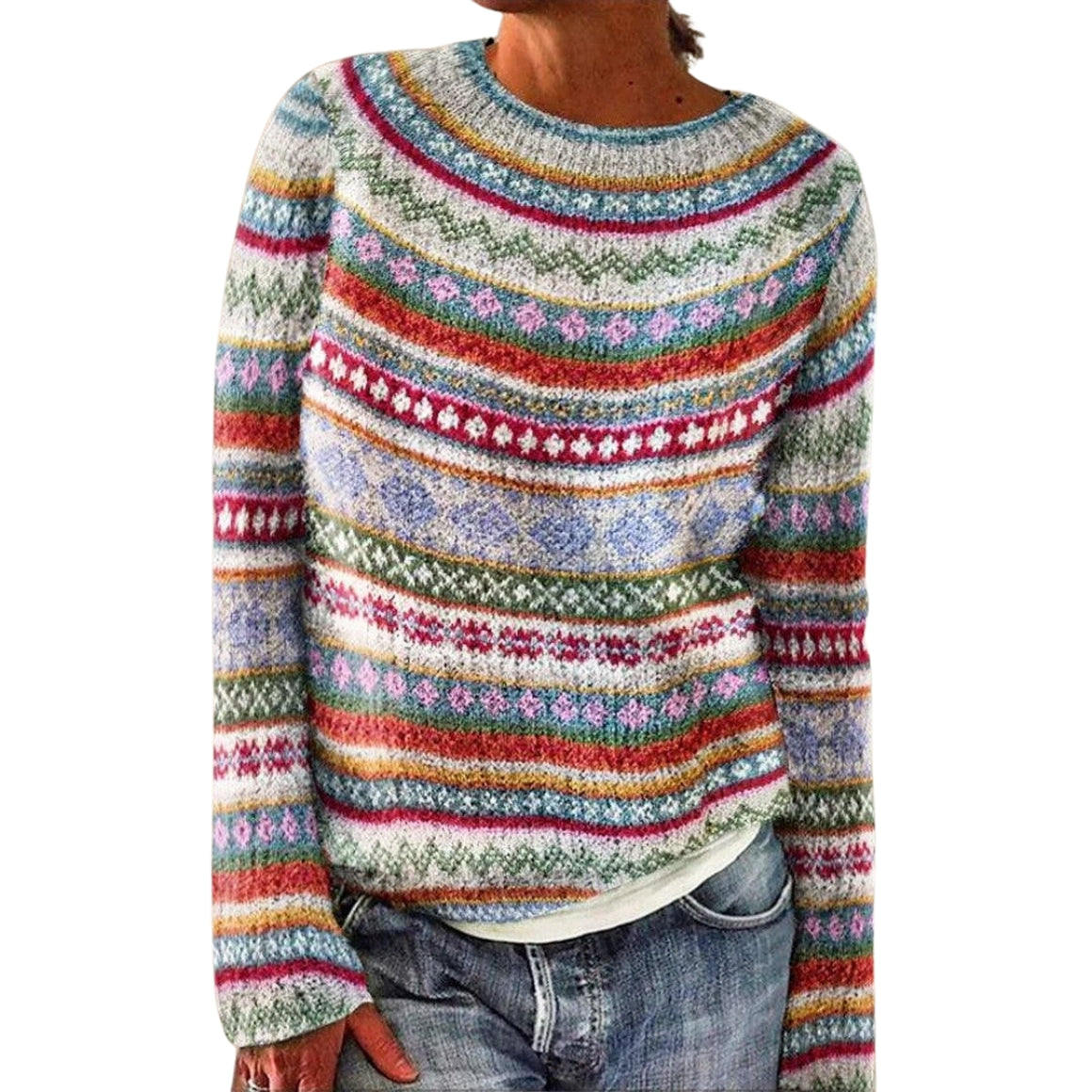 Maglione Jacquard di Ispirazione Vintage
