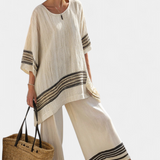 Anzaleira | Elegante completo a righe