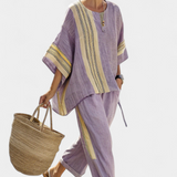 Anzaleira | Elegante completo a righe