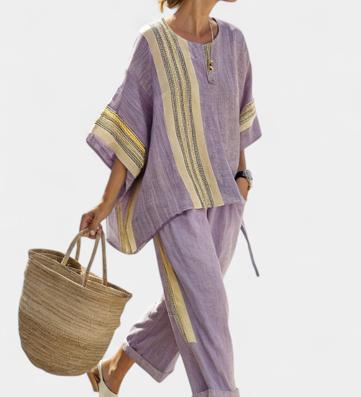 Anzaleira | Elegante completo a righe