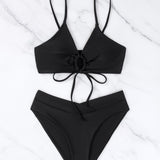 Clotilde | Set di Bikini Due Pezzi con Nodo Anteriore