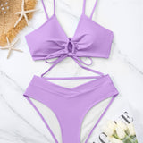 Clotilde | Set di Bikini Due Pezzi con Nodo Anteriore
