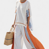 Anzaleira | Elegante completo a righe