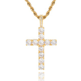 Collana croce in moissanite