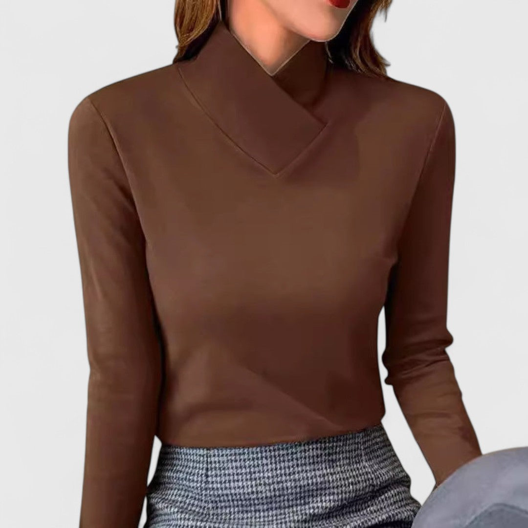 Clémence | Chiaro | Elegante Maglione a Collo Alto