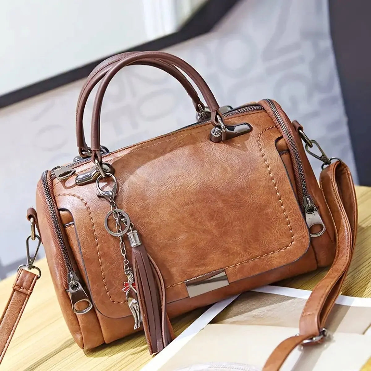 Borsa in Pelle Testurizzata