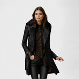 Marie - Elegante Cappotto 3/4 in Pelle