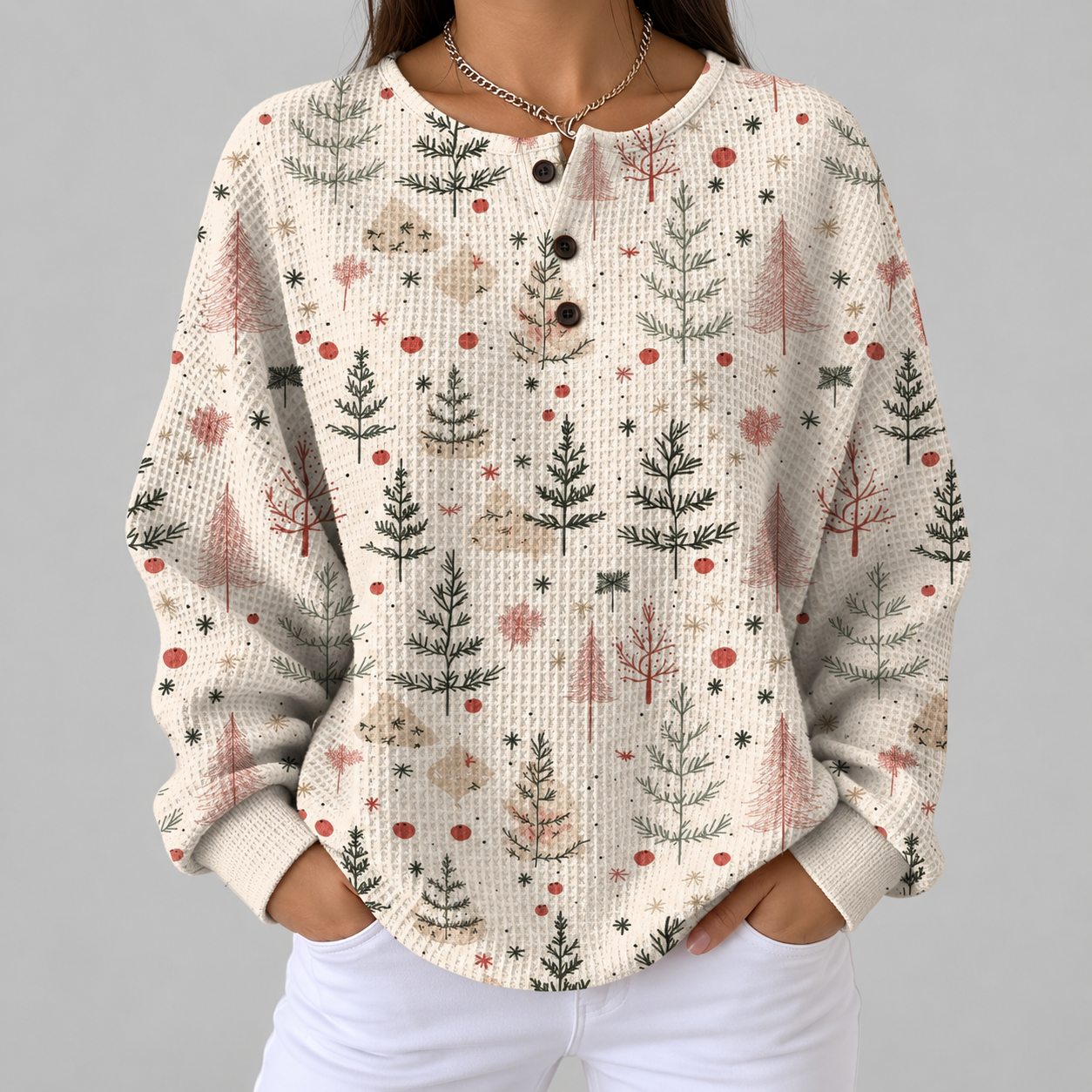 Maglione Crema con Alberelli