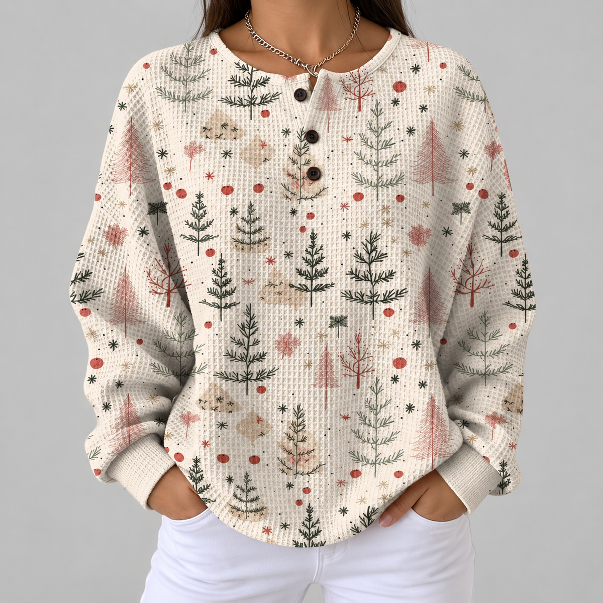 Maglione Crema con Alberelli